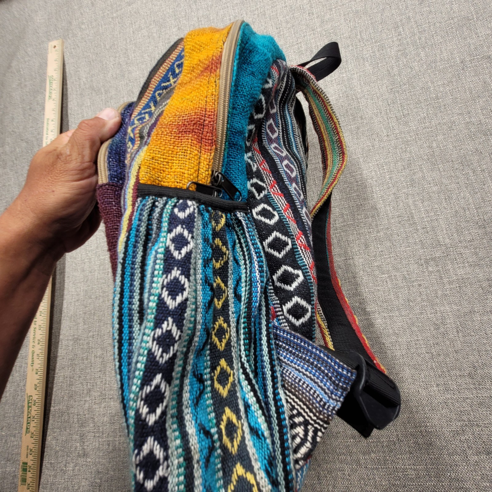 Pure Hemp Backpack THC Free Made In Nepal Tie dye