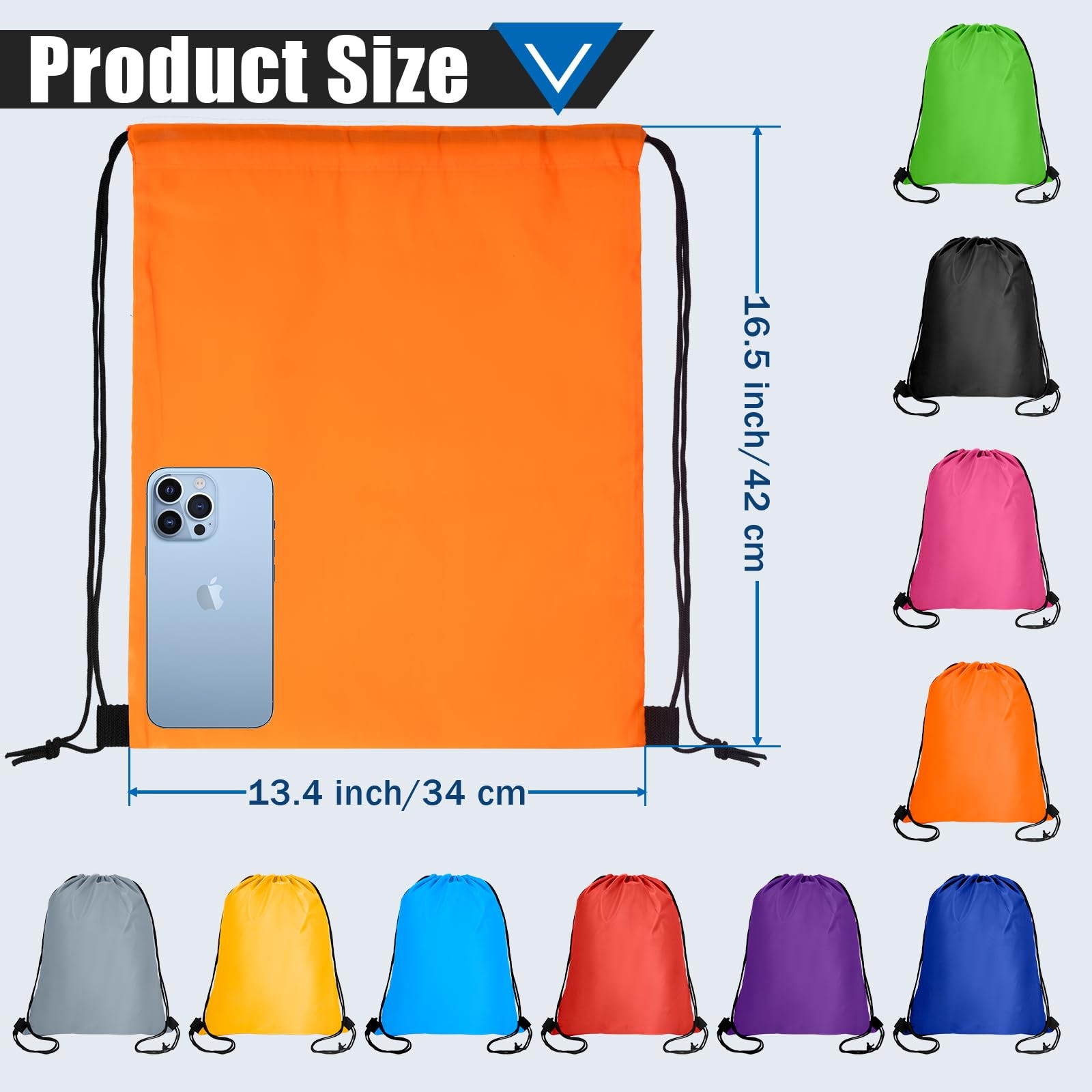 Drawstring Backpack Bulk 50 Pcs 10 Colors Nylon Draw String Back Bag for Gift…