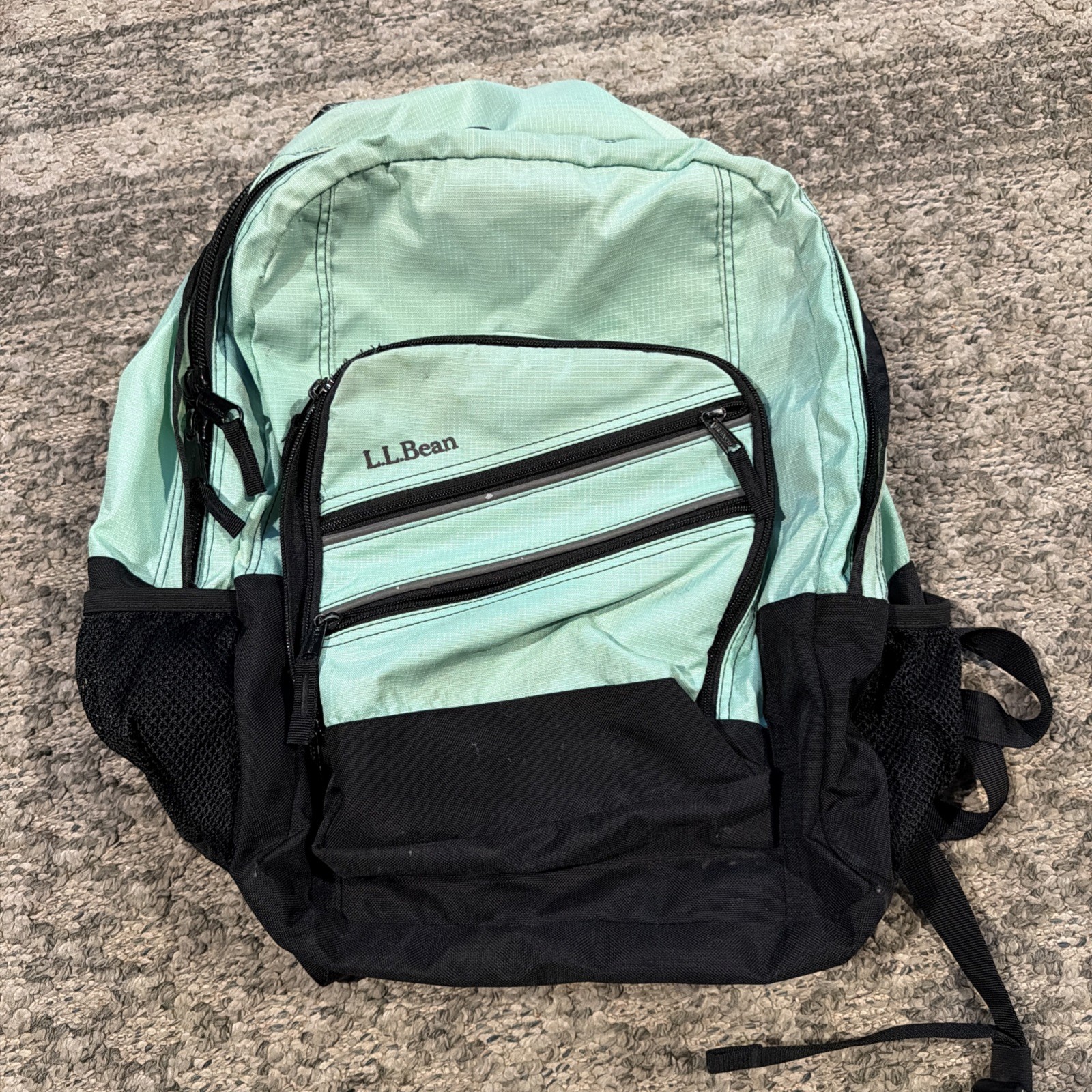 LL Bean Super Deluxe Book Bag College Back Pack Fresh Mint Green Travel Hiking