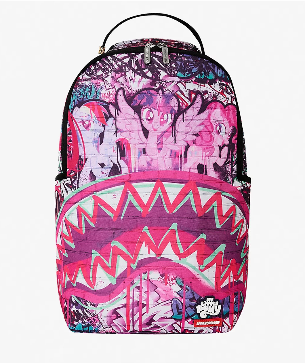 Sprayground My Little Pony Graffiti Backpack🔥New Black Bookbag Large School Bag