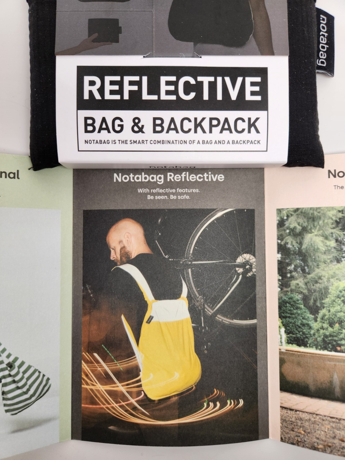 Notabag Reflective Bag & Backpack + Keychain Travel Commuting Unisex NWT