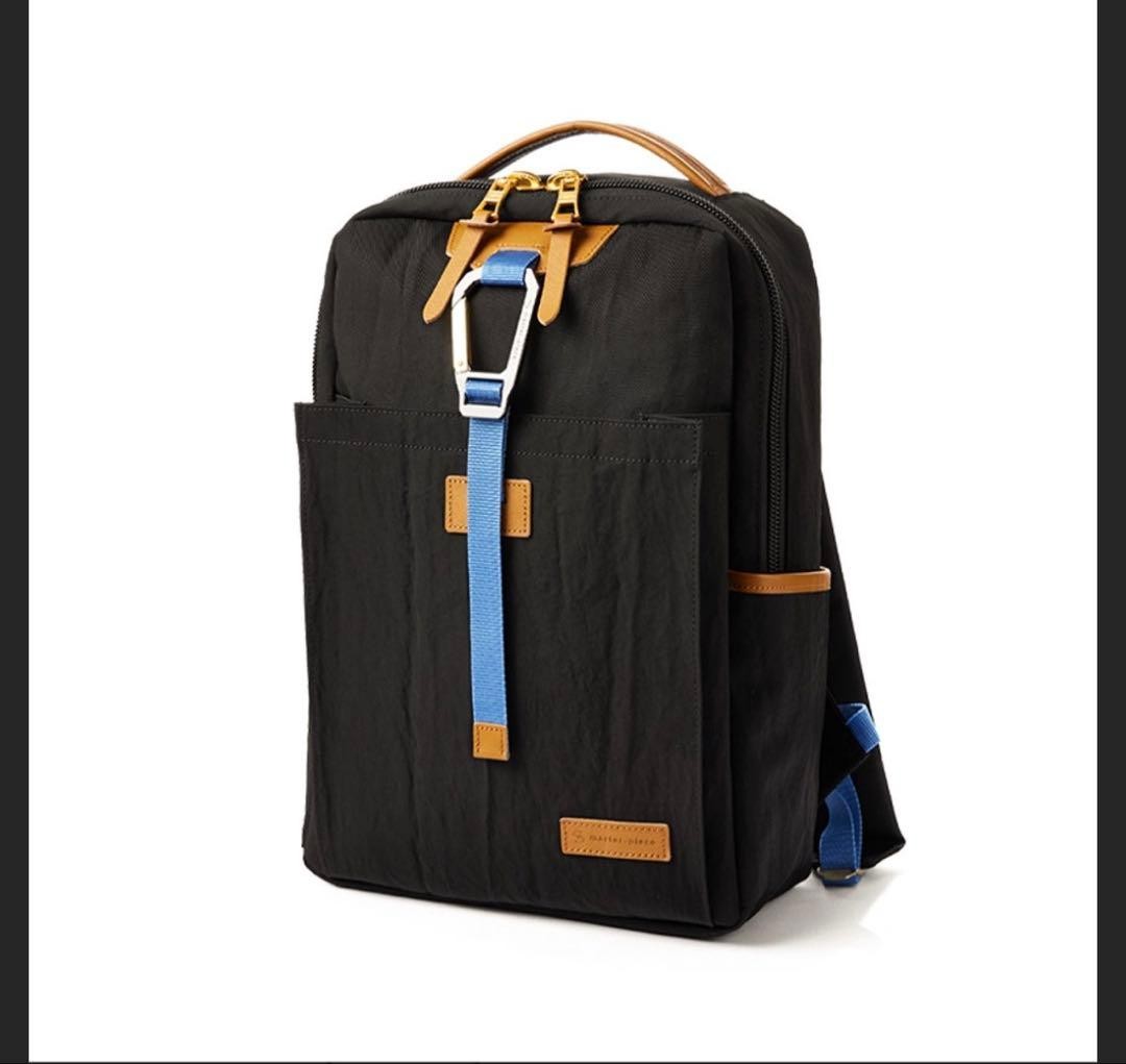 Master-piece Backpack Black Blue Beige Nylon Near Mint Condition