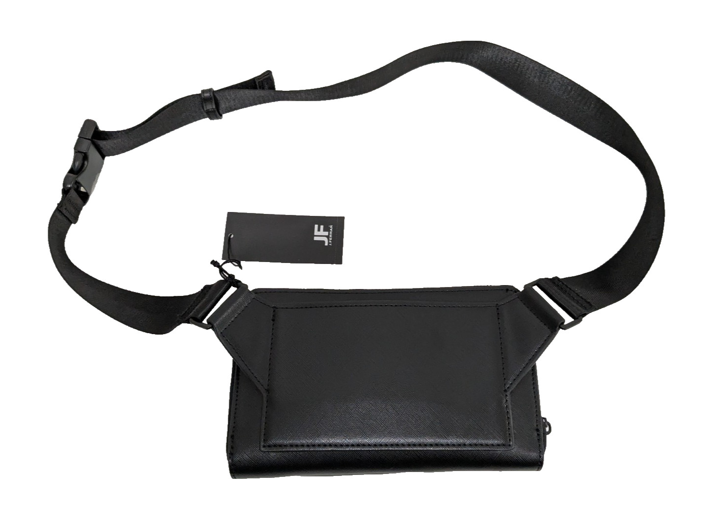 JF J. Ferrar Men’s Crossbody Waist Pack Fanny Pack Black Zip Around $60 Nwt
