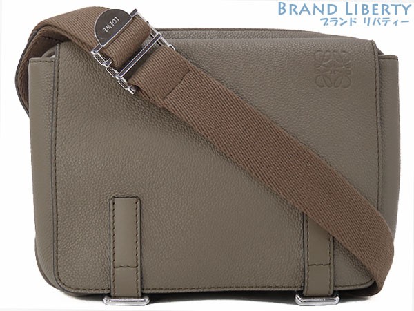 LOEWE Military Messenger Crossbody Camera Bag Pouch Gray Beige Calfskin B553A72X
