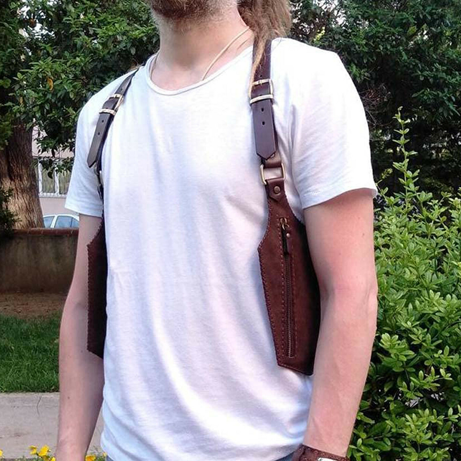 Men’s Adjustable Antitheft Hidden Underarm Shoulder Bag Wallet Strap Pocket