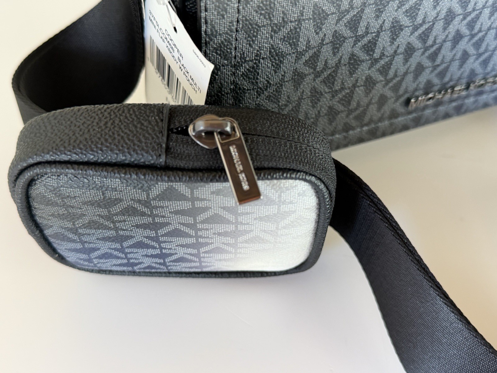 Michael Kors Cooper Small Flap Crossbody Bag + Pouch MK Ombre Black Multi