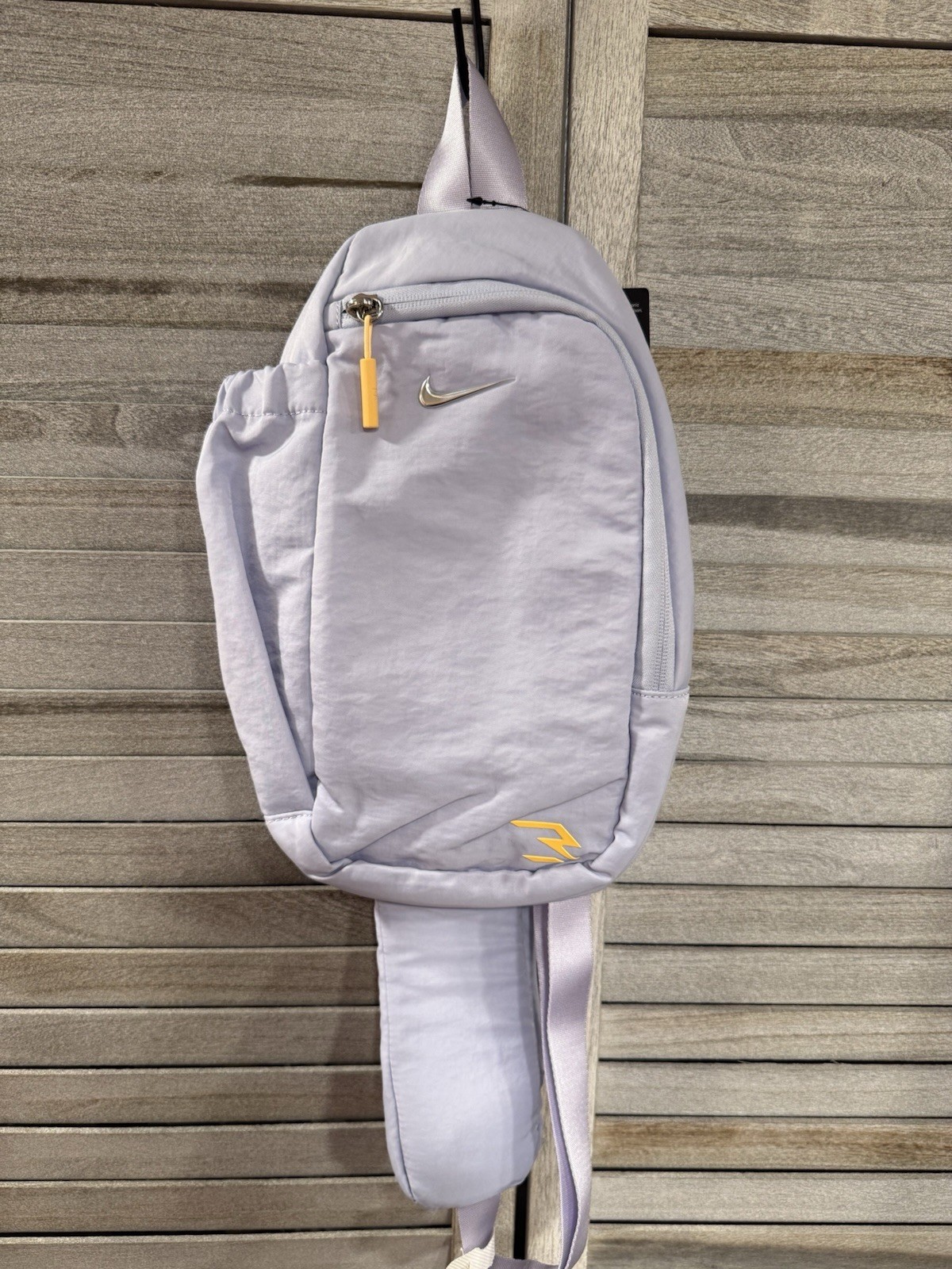 Nike Light Purple Solid Crossbody Sling Bag, Zip/Drawstring, Adjustable, Men’s