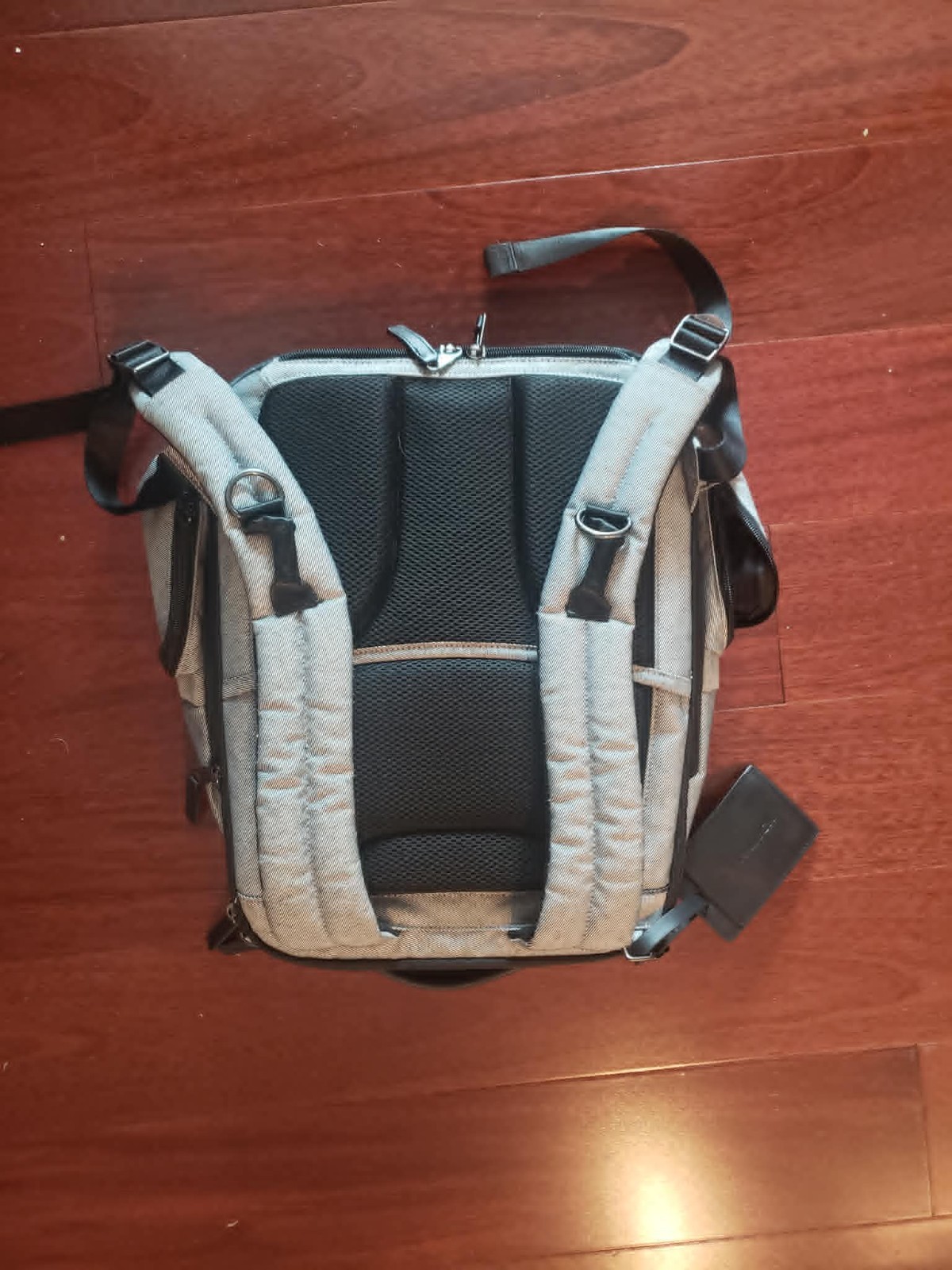 RENWICK Mix Material UNISEX Gray Denim Laptop Backpack