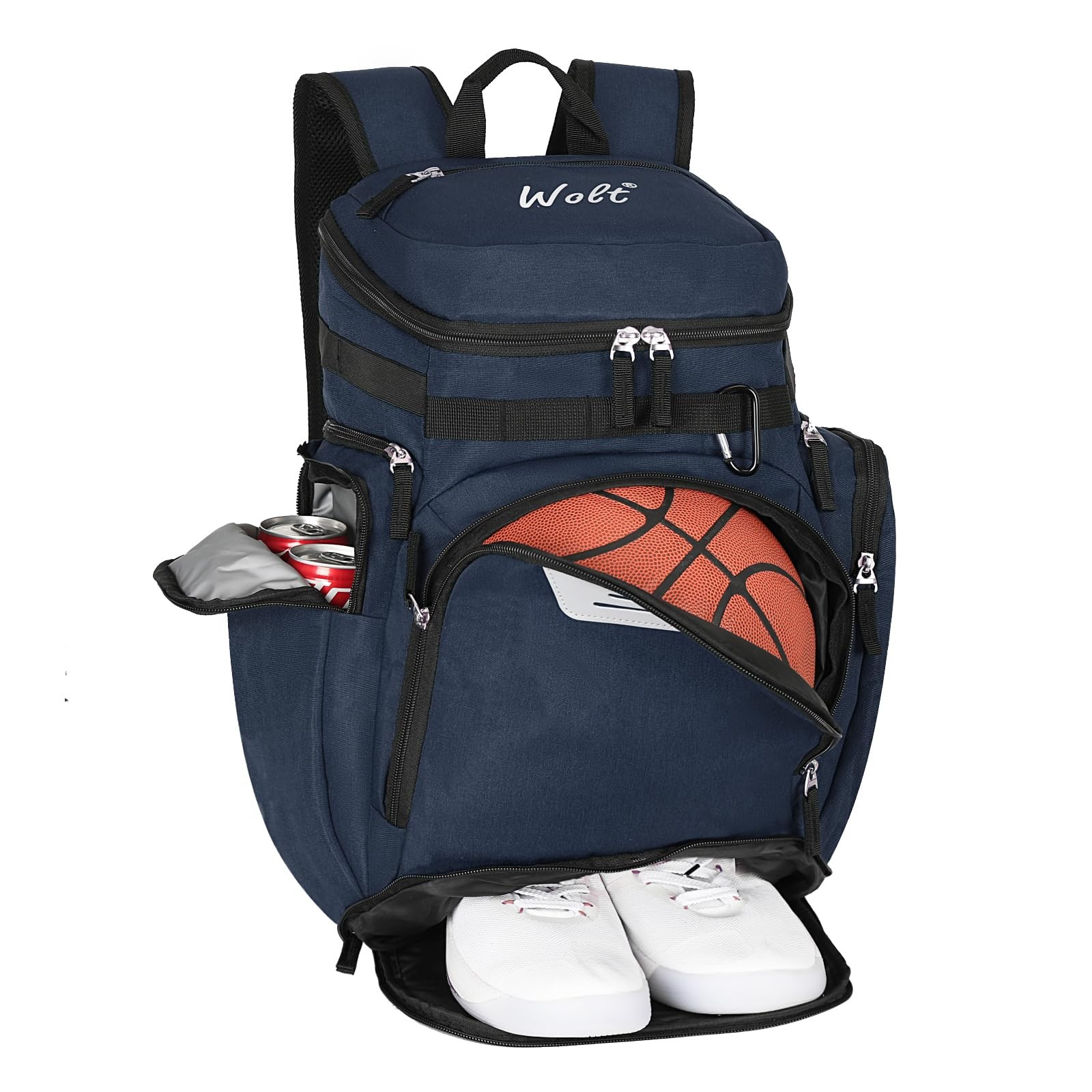 WOLT Basketball Backpack, Large Sports Bag with Separate Ball Compartment and…