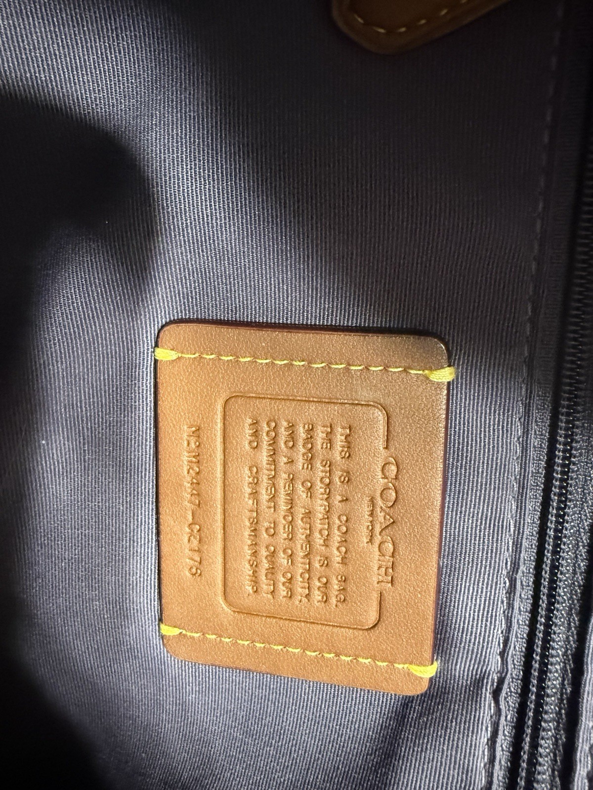 Coach Logo Backpack Purple Beige Zip Closure Adjustable Strap