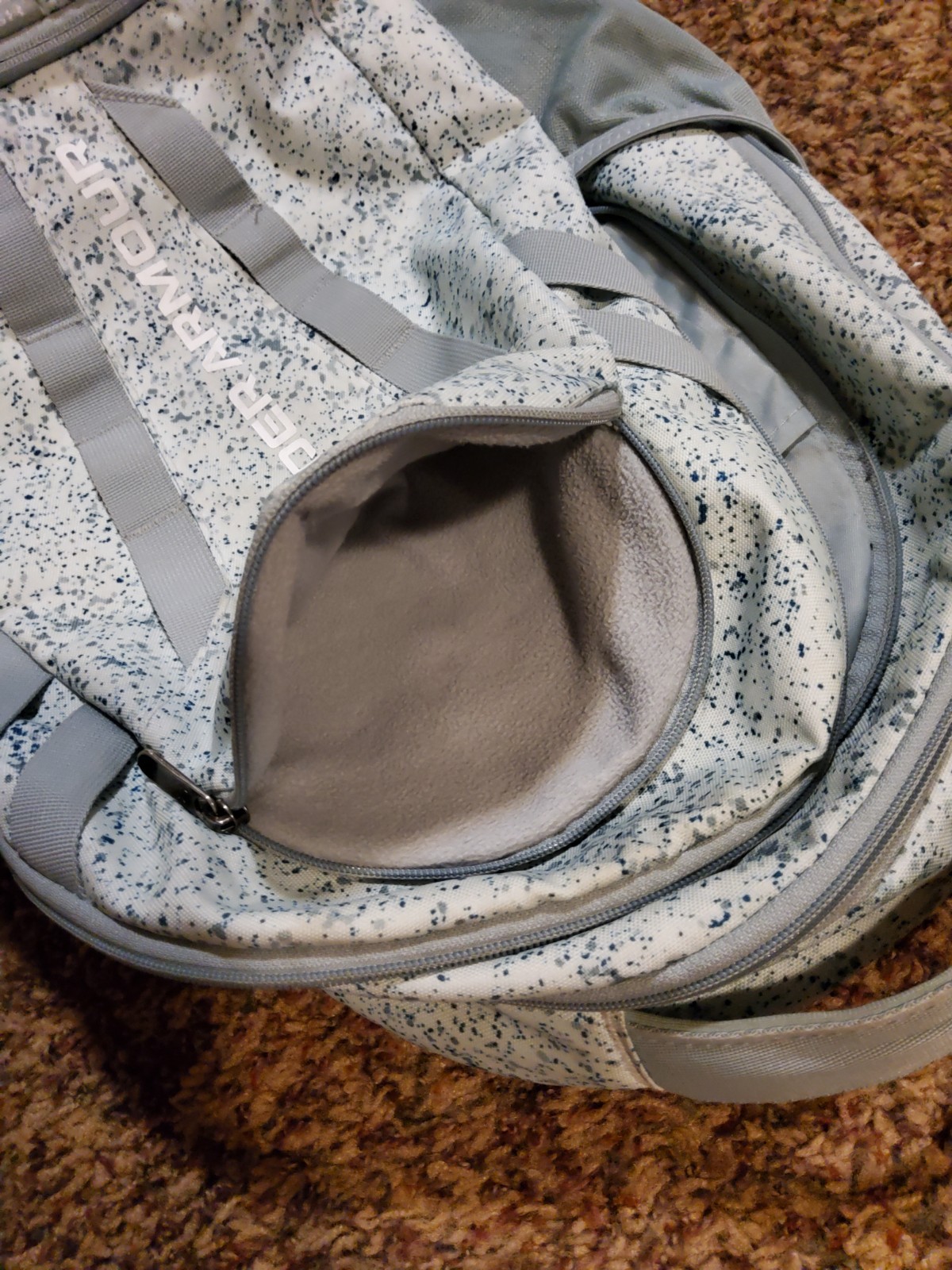 Under Armour Hustle 5.0 Backpack UA Storm White/Light Gray Speckled Laptop Bag