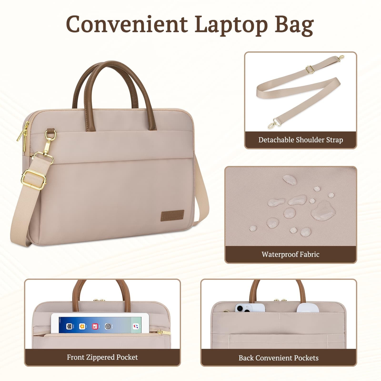 RAINYEAR 14 Inch Laptop Bag for , Protective Waterproof Large Capacity Comput…