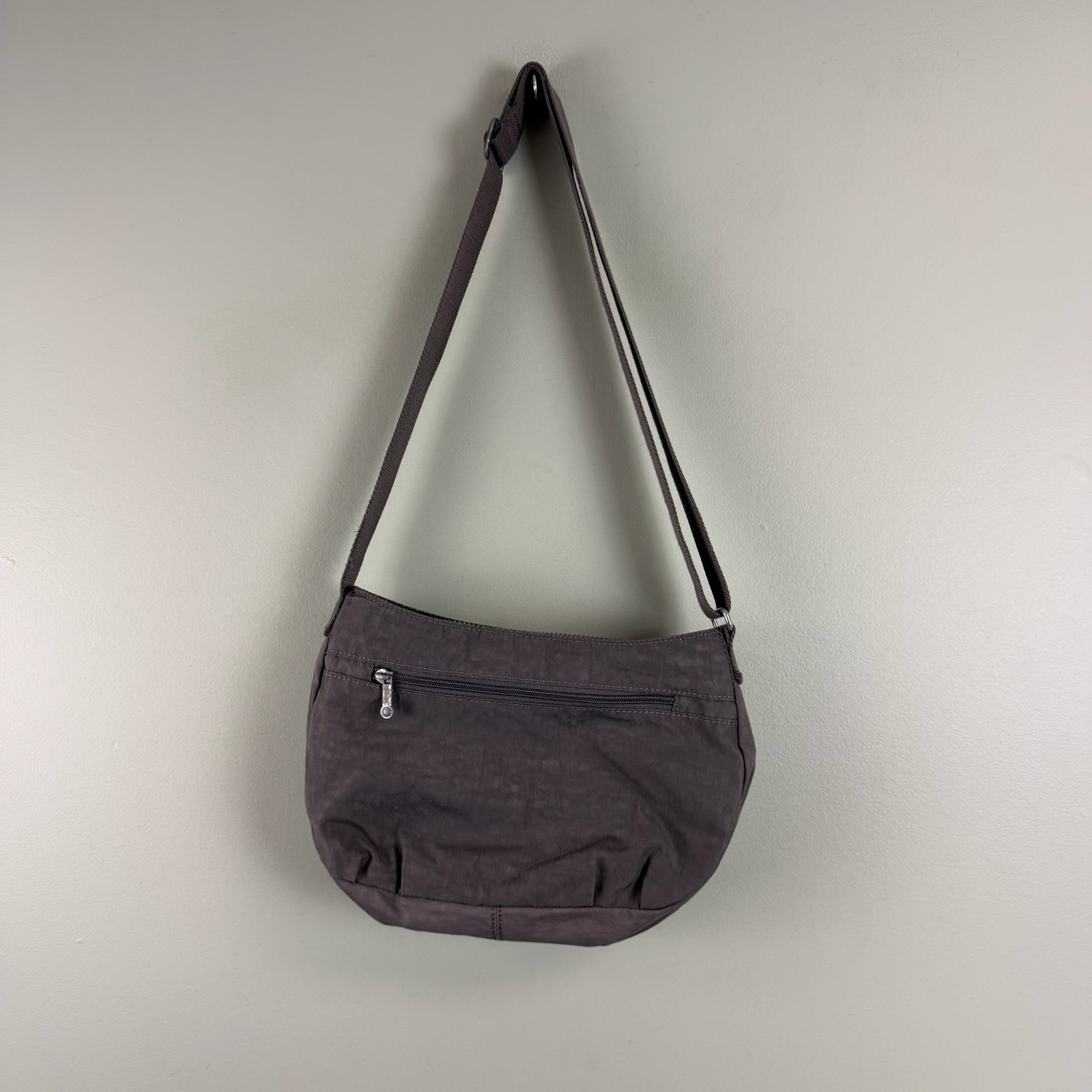 Kipling Gray Crossbody Shoulder Bag Men Zipper Adjustable Strap Classic