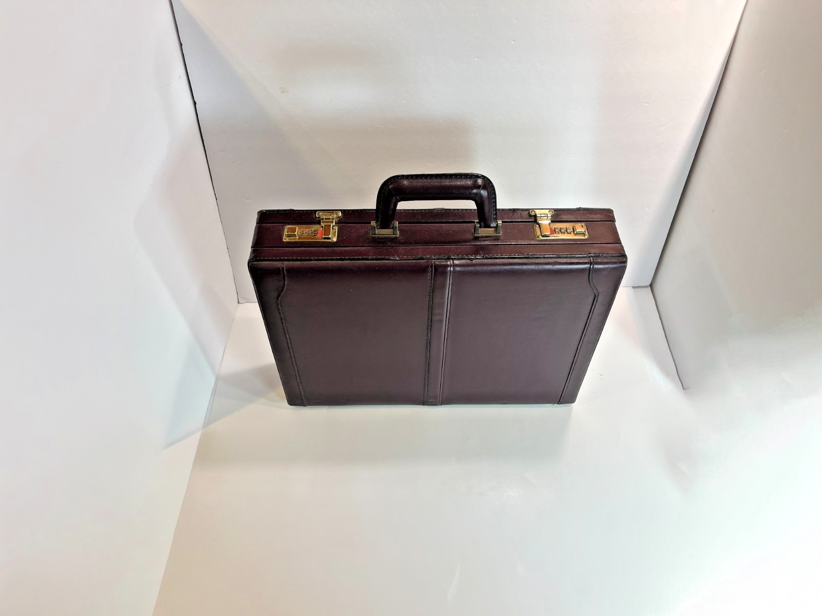 18″ Large Briefcase Men Leather vintage Mulberry Red Brown Suede Beige Interior