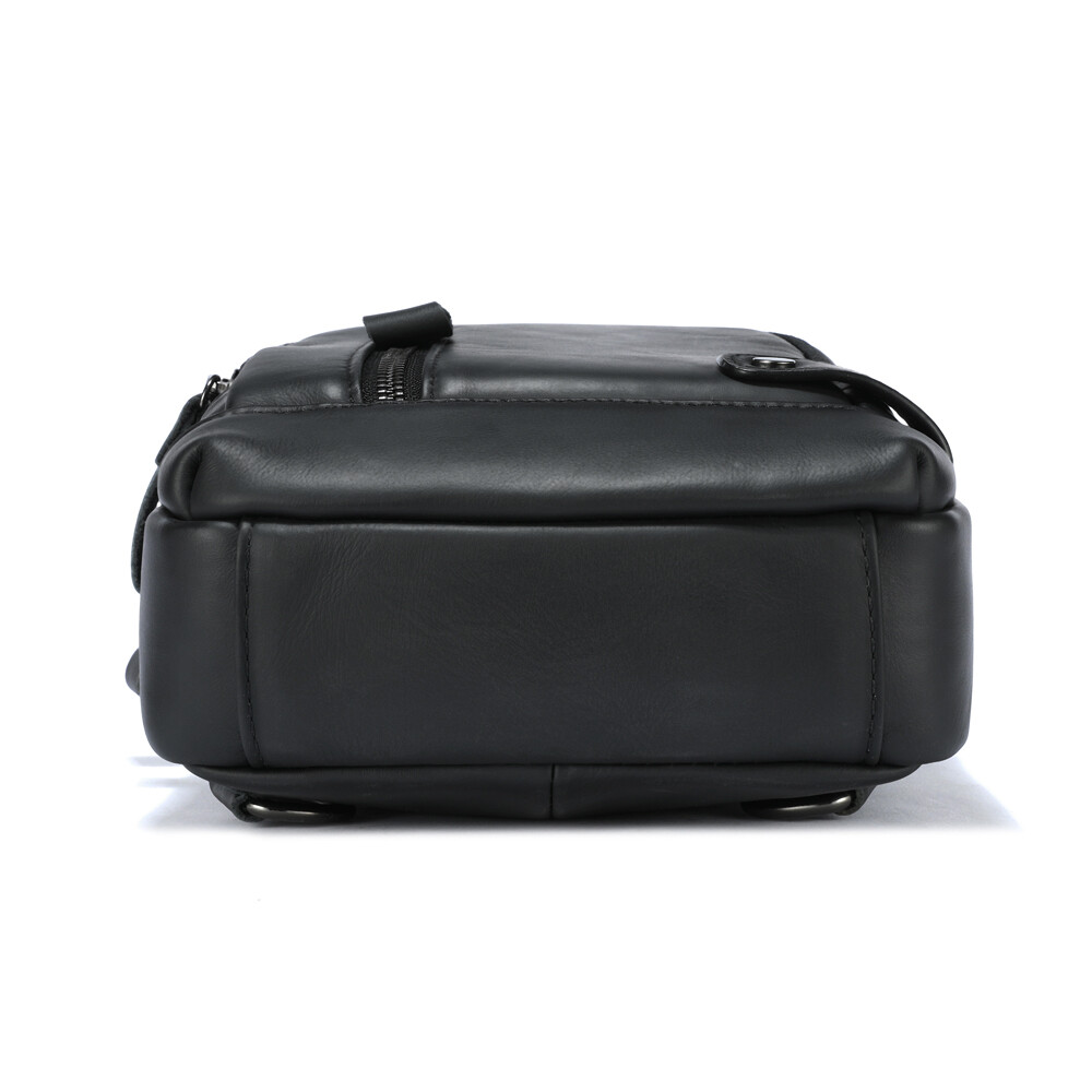 Men’s Genuine Leather Crossbody Sling Bag Multi-Pocket Chest Bag for Daily Use