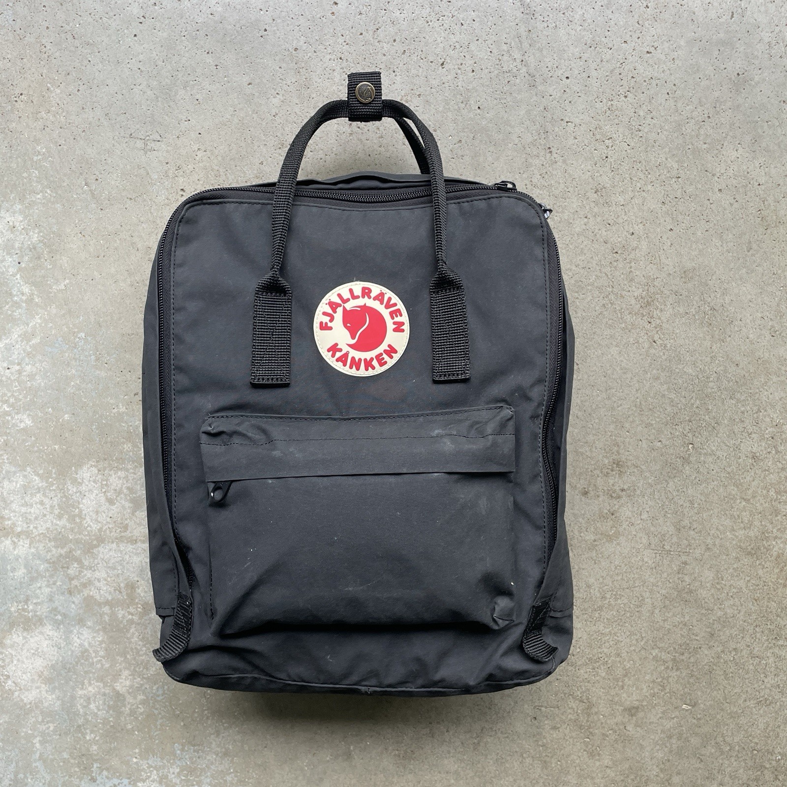 Fjallraven Kanken 23510 Flat Black Backpack Small Book Bag