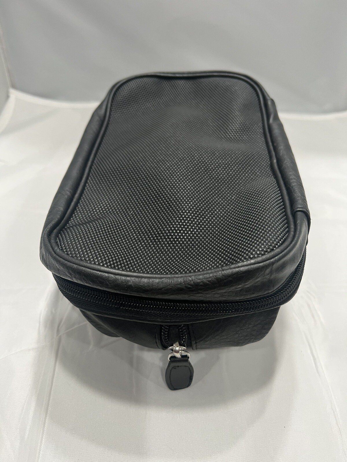 Perry Ellis Portfolio~Men’s Black Faux Leather Travel Kit Toiletry Bag W/Handle
