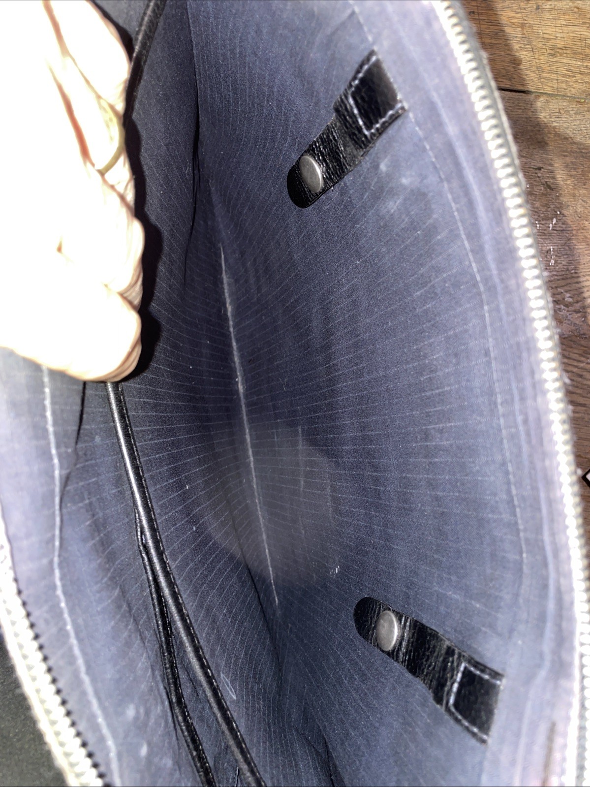 JACK SPADE Warren Street NY Black Gray Cognac Leather Laptop Messenger Bag Nice!