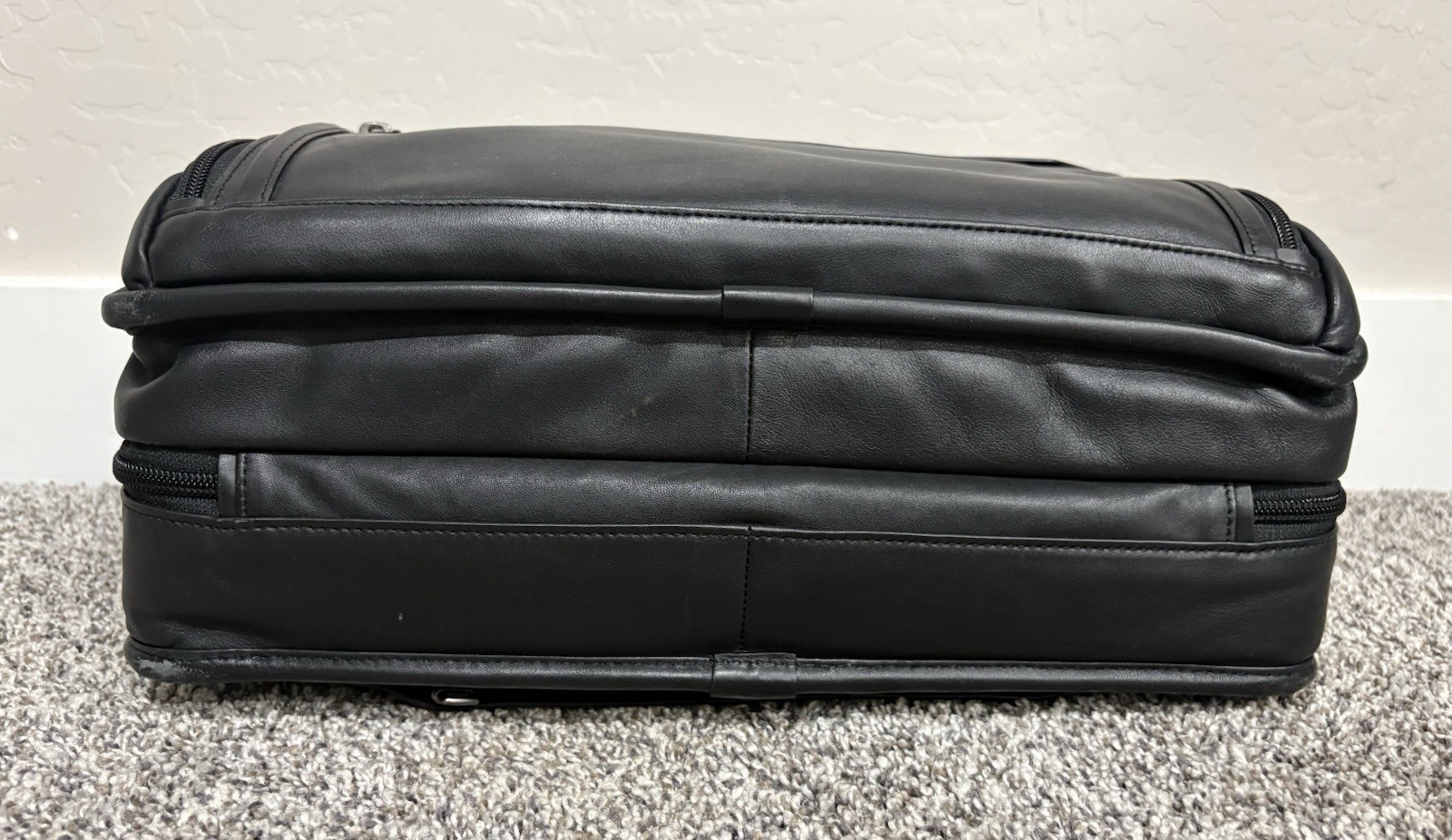 TUMI ‘Alpha 3’ Black Leather Laptop Organizer Briefcase – 117320