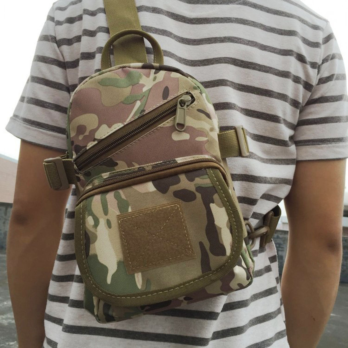 Tactical Small MOLLE Compact Crossbody Hiking Cycling Pack Chest Sling Backpack