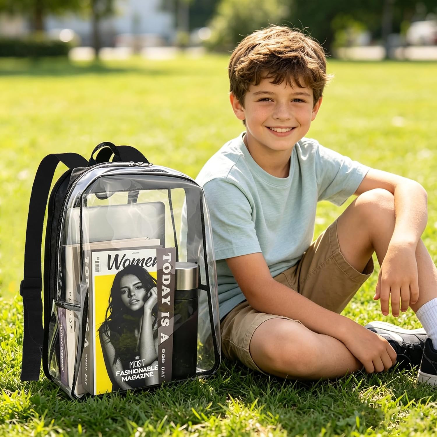 Clear Backpacks for School College Work, 2 Pack Bundle Clear Bookbags Transparen