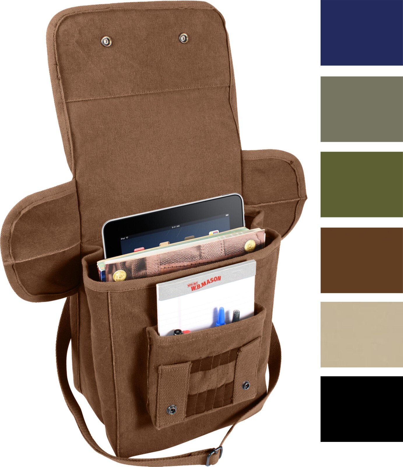 Military Map Case Shoulder Bag Heavy Canvas Tech Shoulder Tablet Carry Pouch
