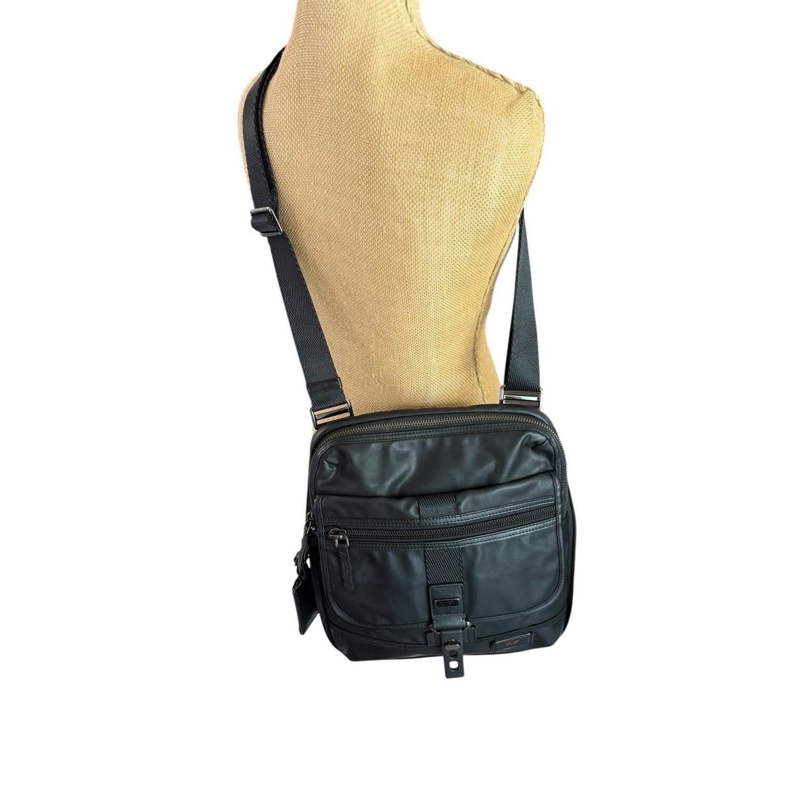 Tumi Alpha Bravo Black Ballistic Nylon Crossbody Messenger Bag WF Monogram