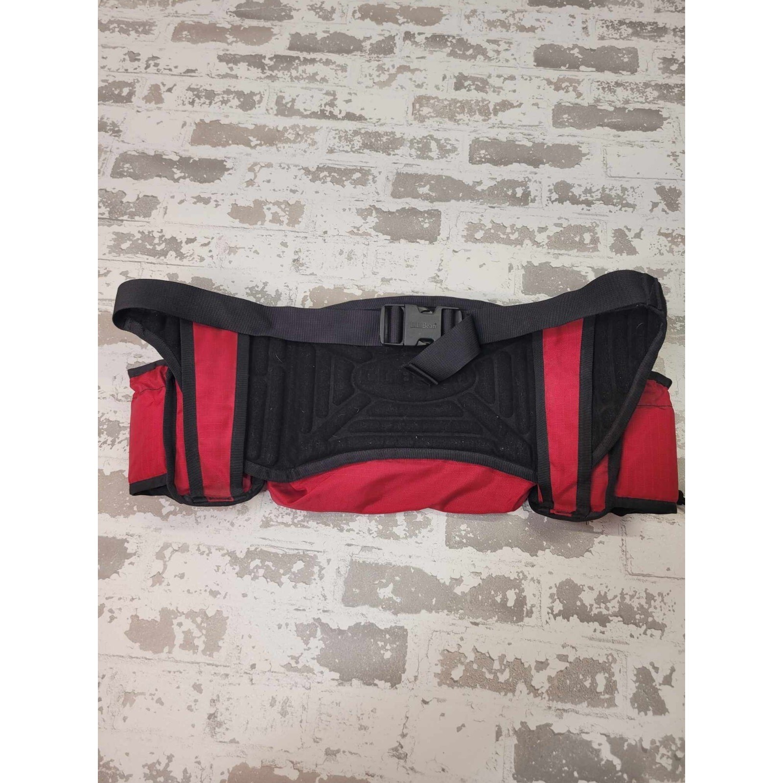LL BEAN Red Canvas Multi Sport Fanny Pack Bag Hiking Vintage