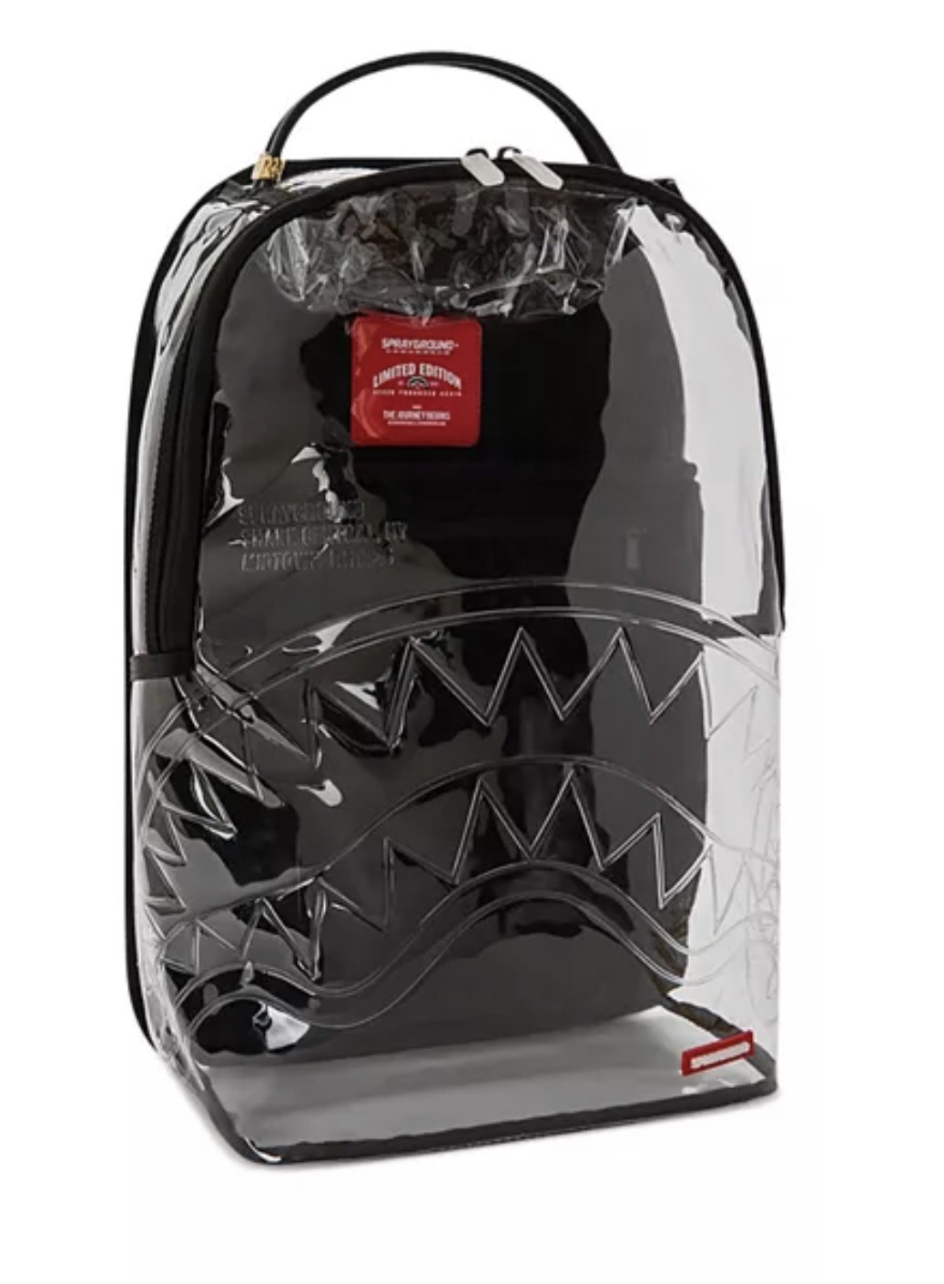 Sprayground CHECK PANEL Clear Backpack❄️New PVC Transparent Bookbag School Bag