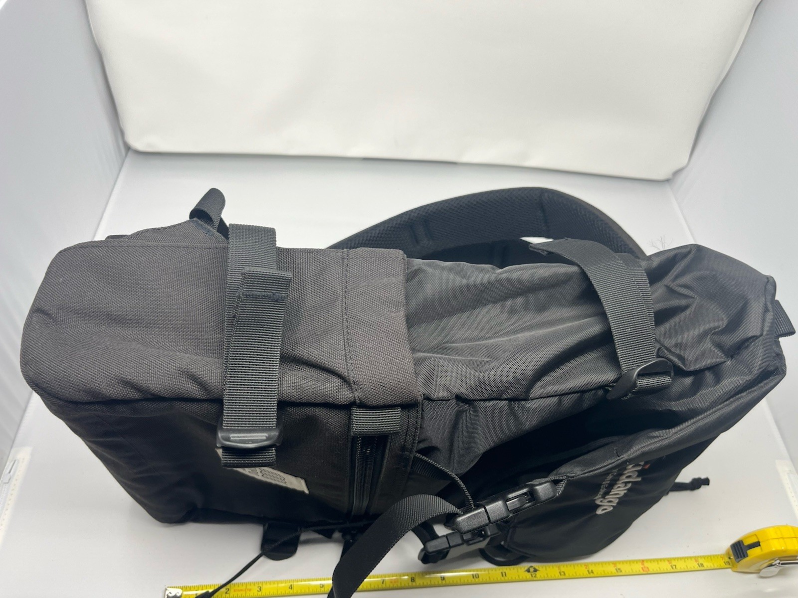 Topo Designs Rover Pack Backpack Black Hiking Kidango Logo Laptop Tote Rucking