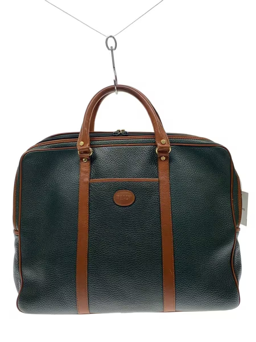 BALLY Boston Bag, Leather, Green, Plain