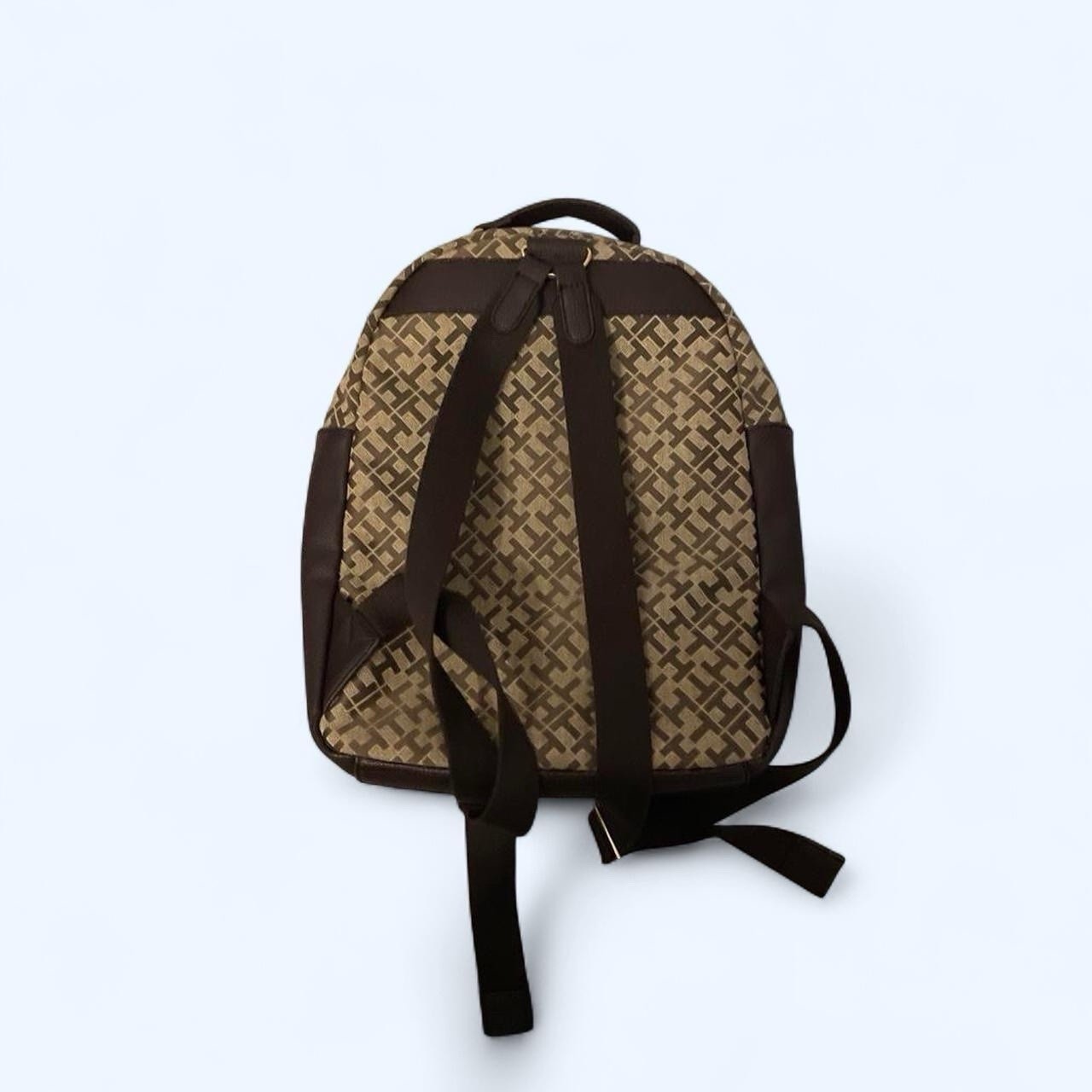 Tommy Hilfiger Men’s Logo Backpack Brown/Black Zip, Adjustable Strap Pockets