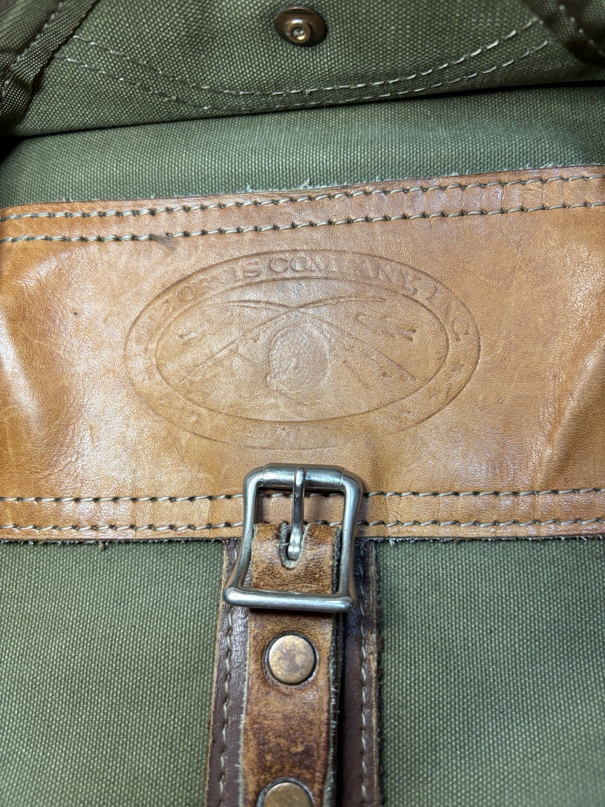 Vtg Orvis Battenkill Olive Canvas & Leather Messenger Briefcase Laptop Bag Used
