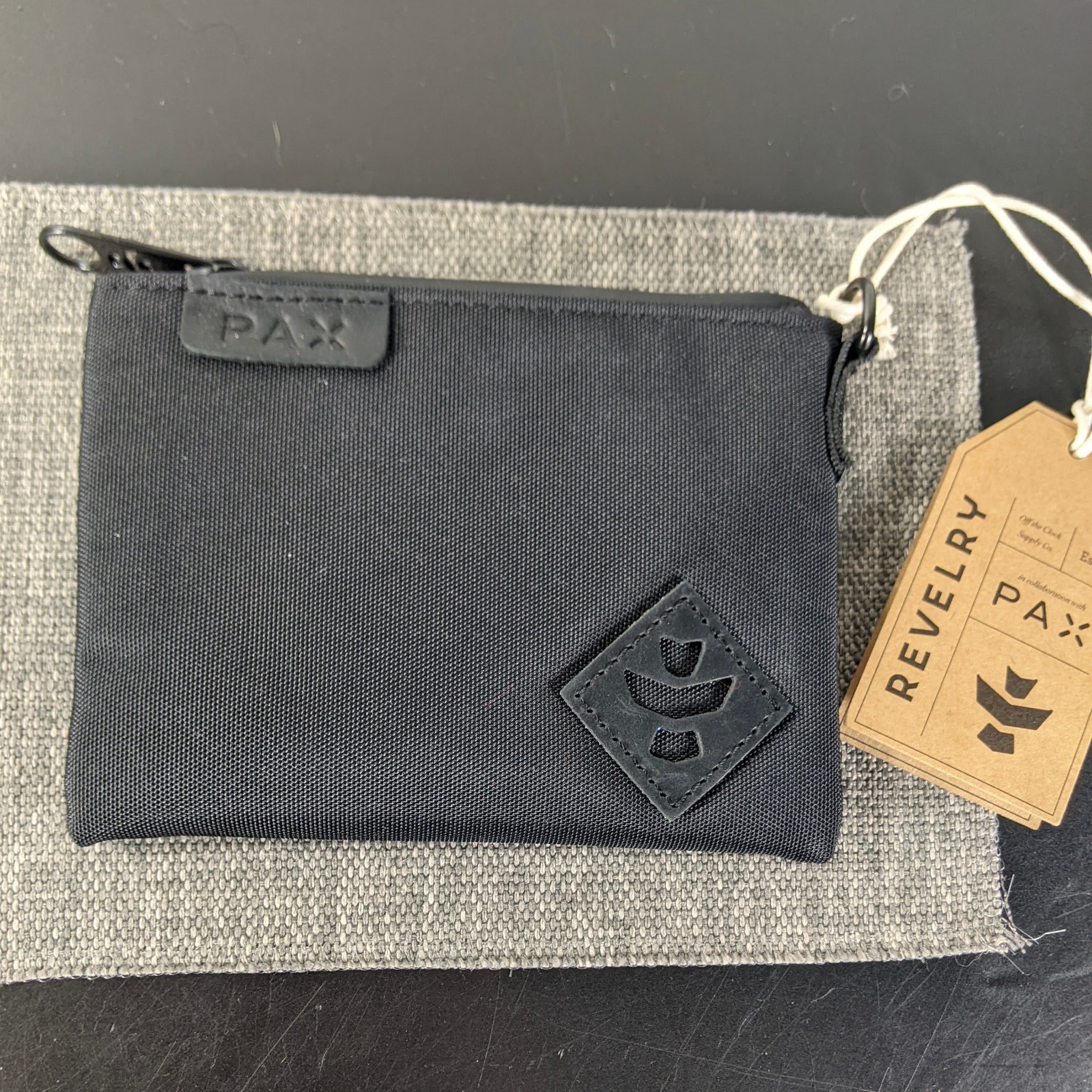 Revelry Mini Broker Stealth Black Oder & Water Resistant Stash Bag Pouch, 6×4.5