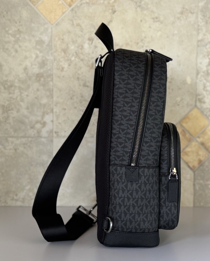 MICHAEL KORS COOPER COMMUTER SLING PACK BACKPACK MK BLACK