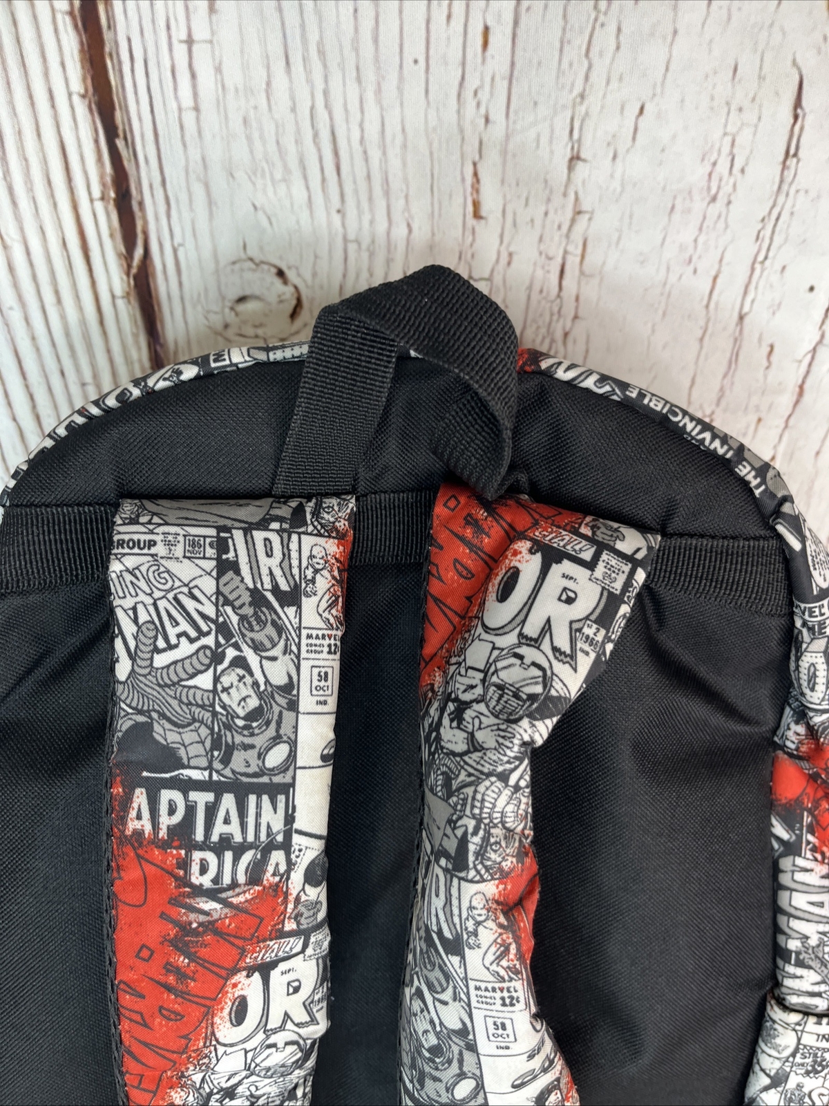 MARVEL COMIC BOOK BLACK & WHITE COVERS BACKPACK Spider-Man, Iron Man, Thor