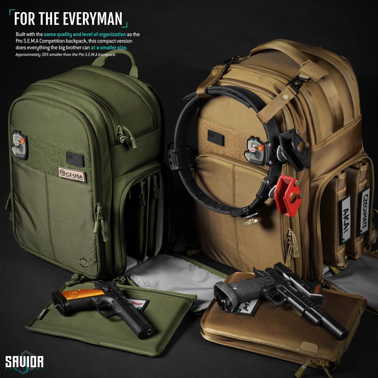 Savior Equipment SEMA Compact Tactical Range Pistol Backpack w/ 3 Gun Rug Sleeve