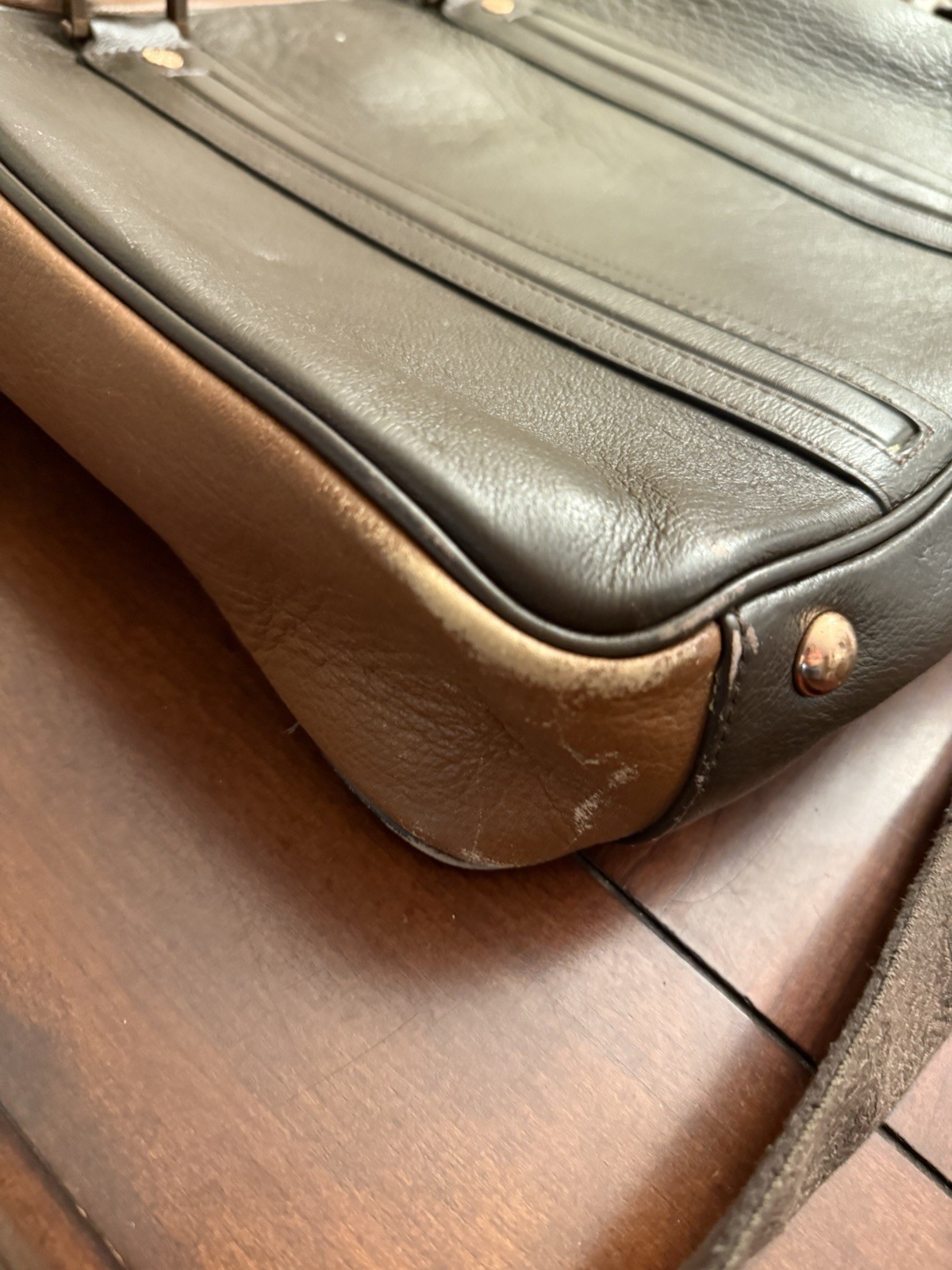 Robert Graham Leather Brown Two Tone Laptop Messenger Bag **Read Listing**