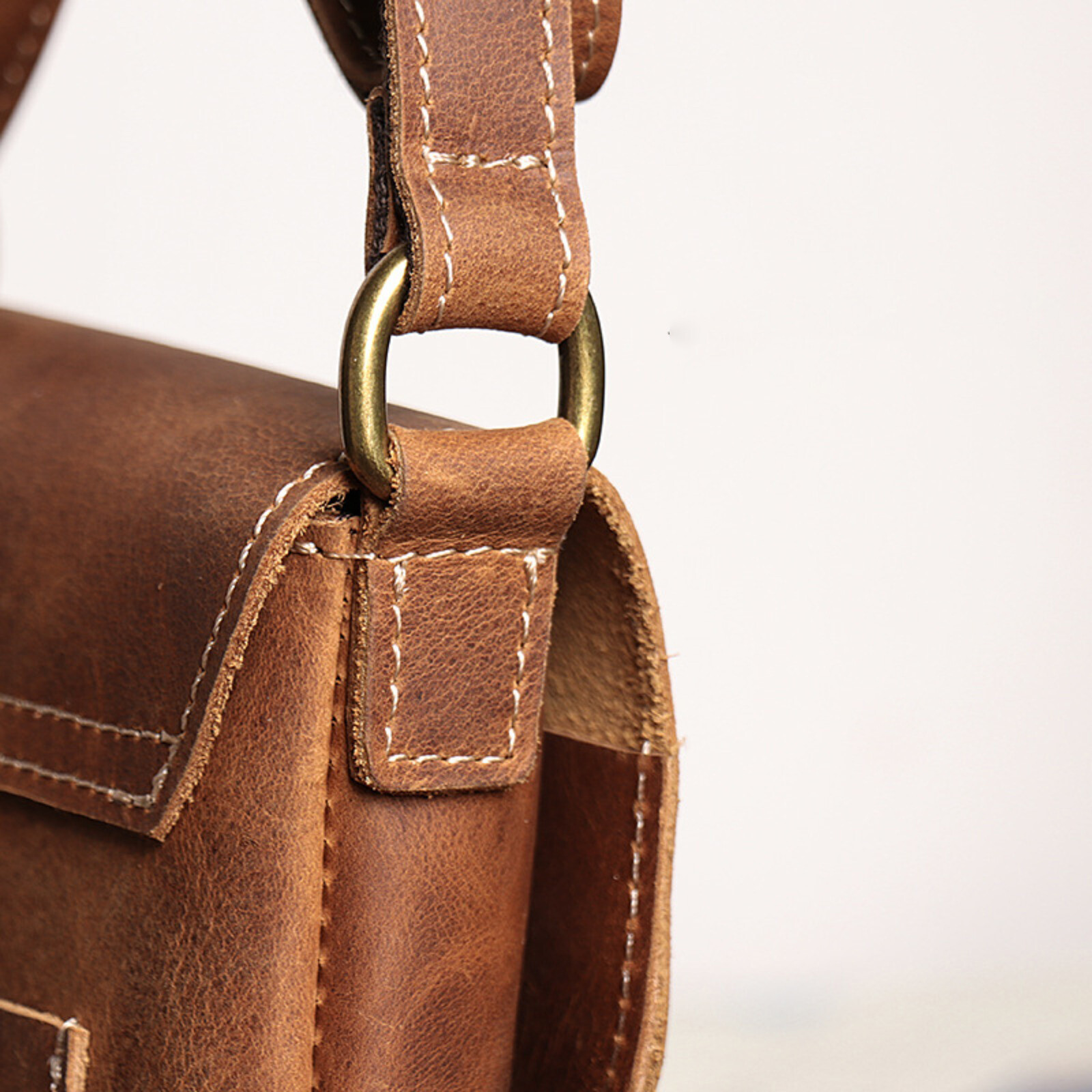 Mens Leather Shoulder Bag Small Crossbody Pouch Vintage Phone Wallet Carrier