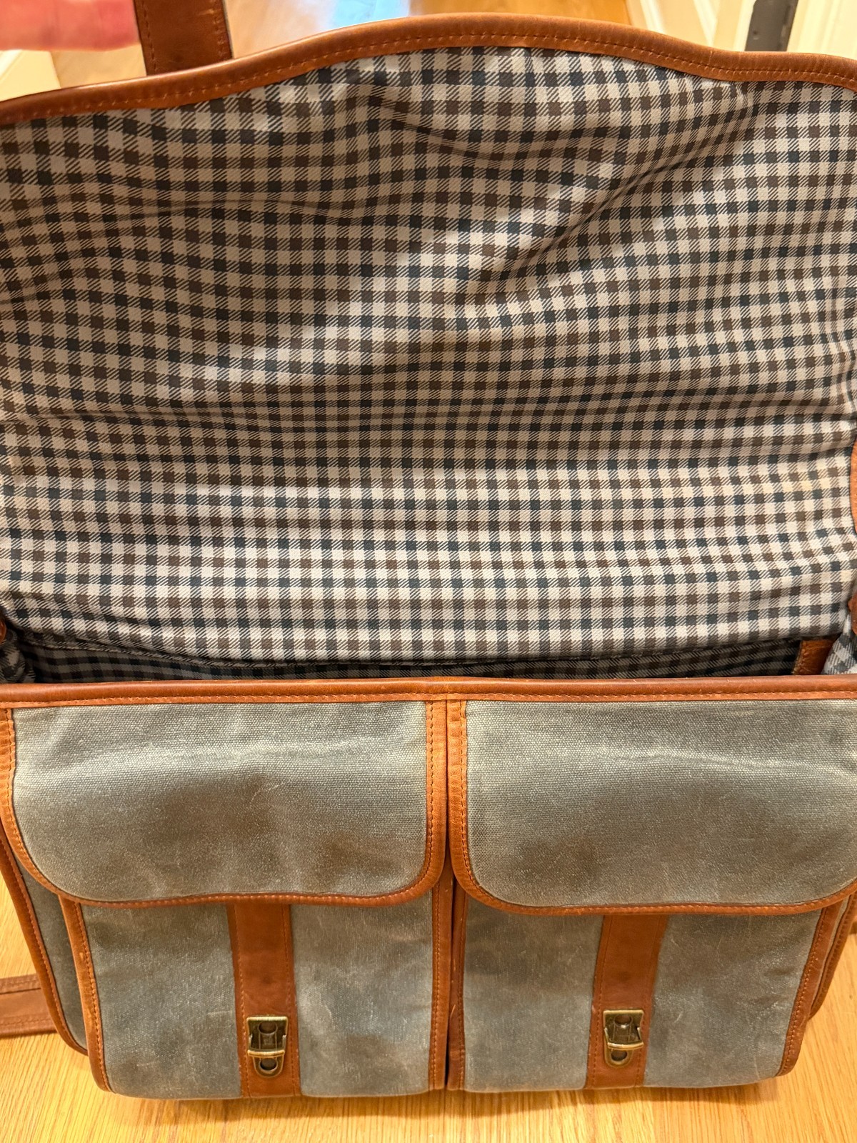 Korchmar Garfield Waxed Canvas Briefcase Bag Grey