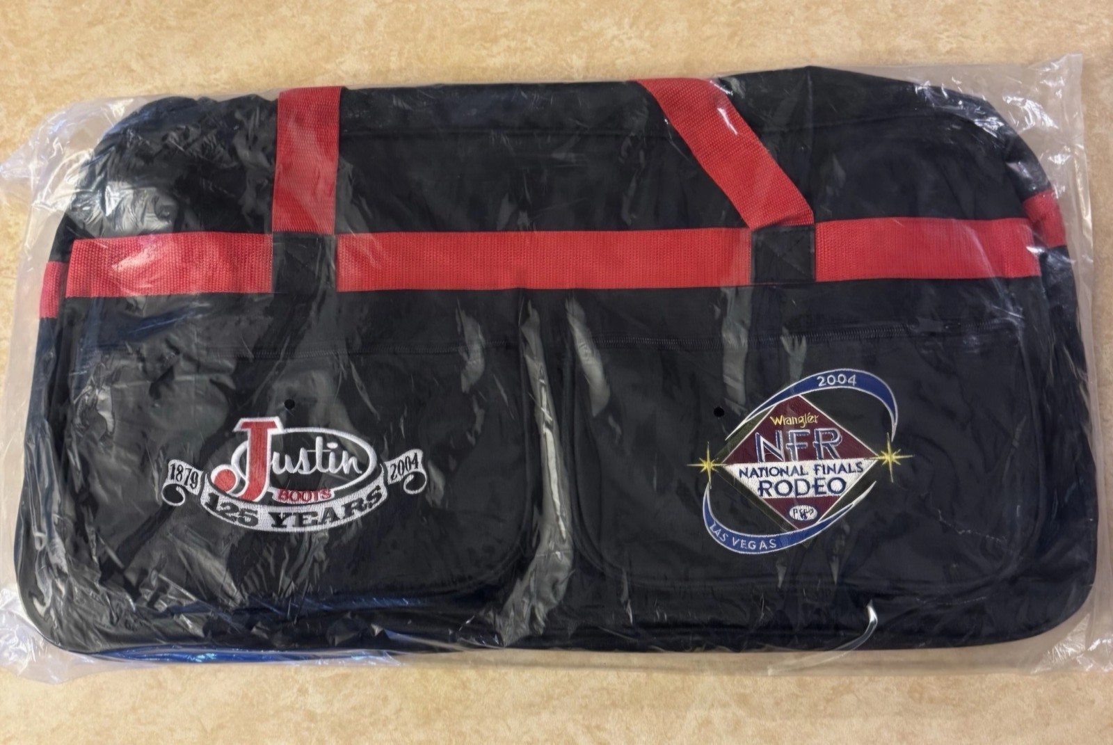 NEW 2004 Justin Boots NFR National Finals Rodeo Wrangler Las Vegas Duffle Bag