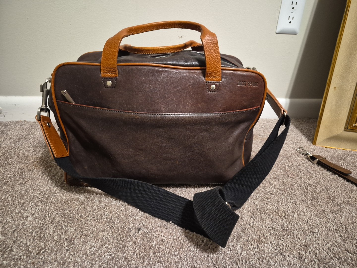 Jack Spade Brown Leather Duffle Bag