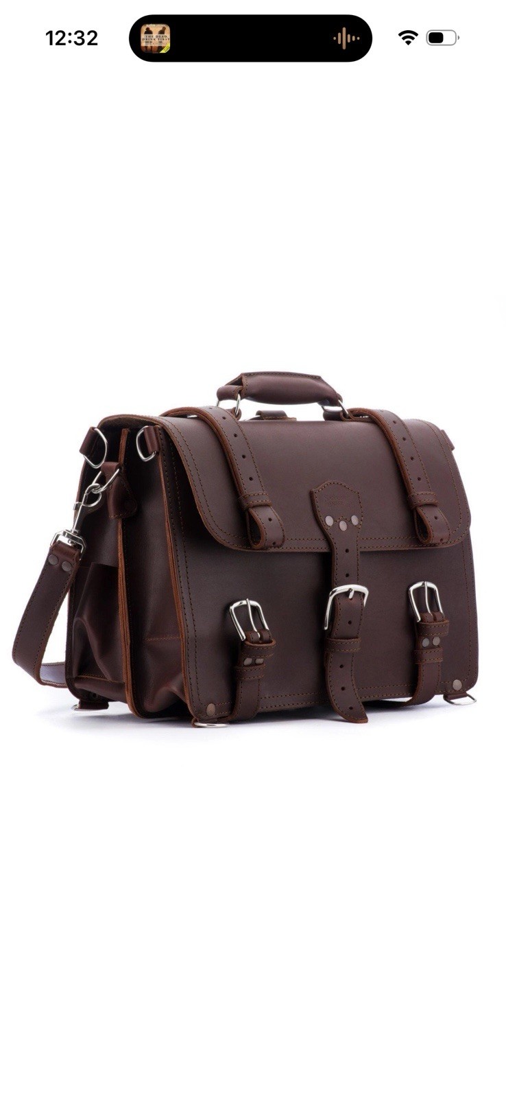 Saddleback Lg Briefcase/Document Case Buckle Closure Adjustable Shoulder Strap