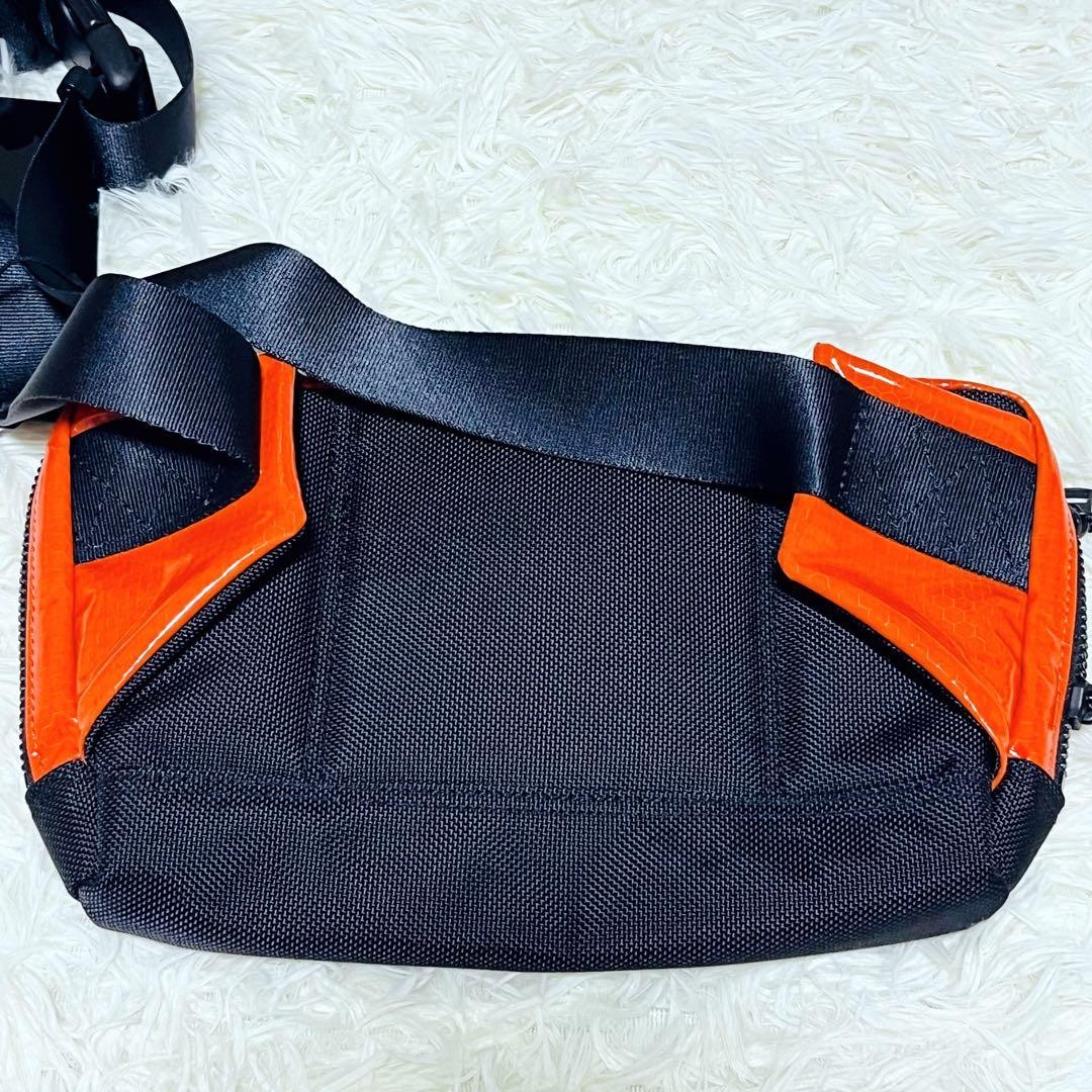 Master-Piece Unused Nylon Leather Body Bag Waist Pack Orange/Black 18cm x 30cm