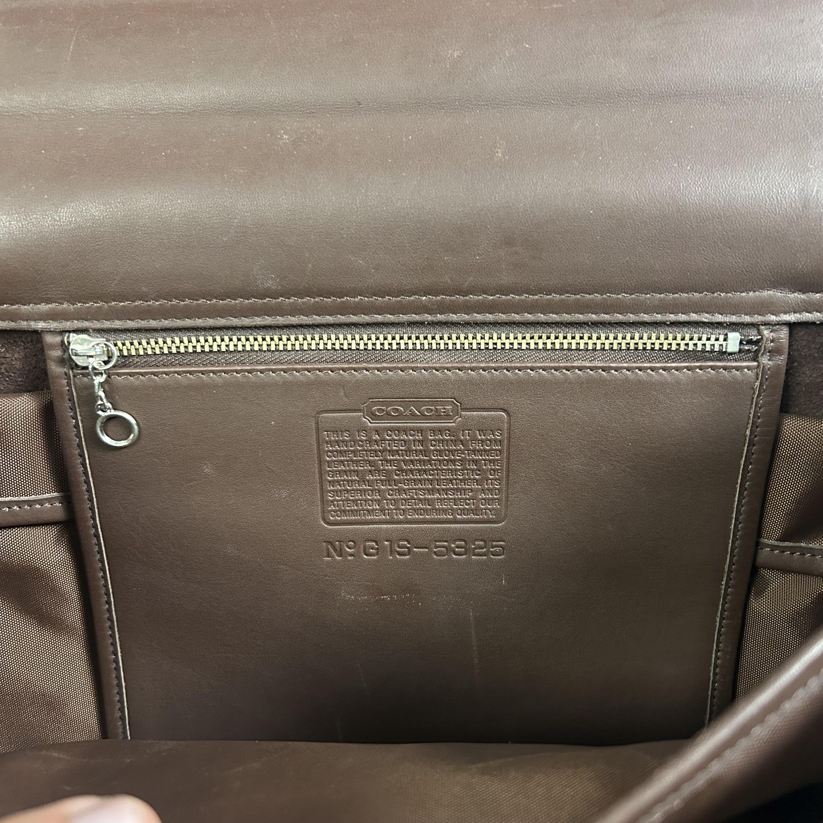Coach Briefcase Bag Mens Large Brown Leather Push Lock Document Case G1S-5825