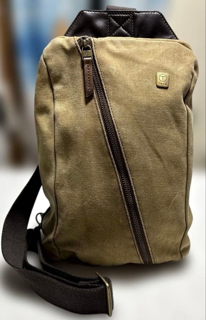 Tumi Shoulder Bag Montre Sling Alpha Bravo Canvas Leather Brown 20x9x34cm