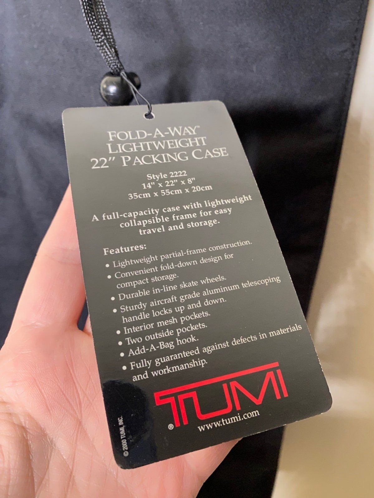 New tumi fold a way lightweight 22″ packing case style 2222