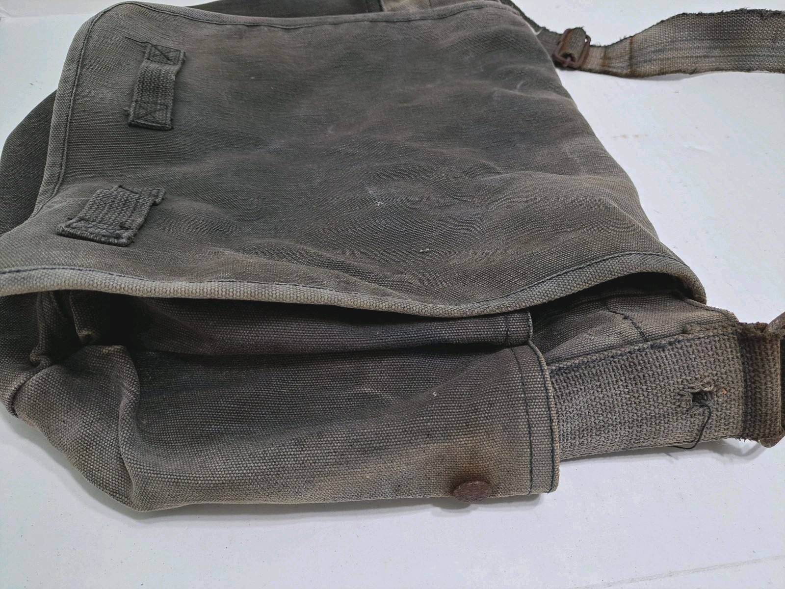 Rothco Canvas Green Brown Messenger Bag Distressed Retro Vintage Army