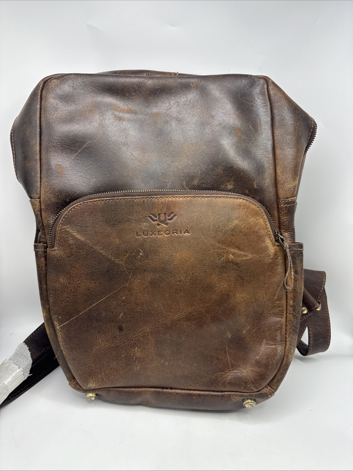 Luxeoria Stylish Brown Buffalo Leather Backpack Laptop Bag 16” X 11” X 4.5” (73)