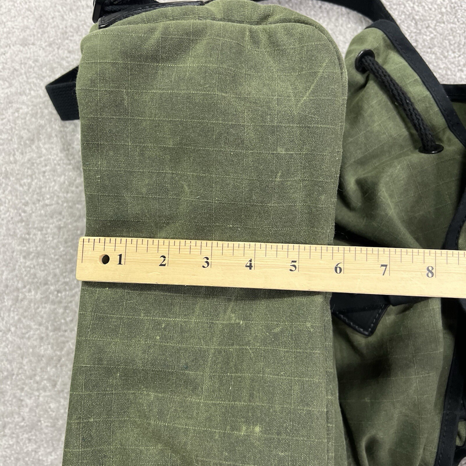 TANNER GOODS Olive Green Fabric Voyager Unisex Backpack Flaw